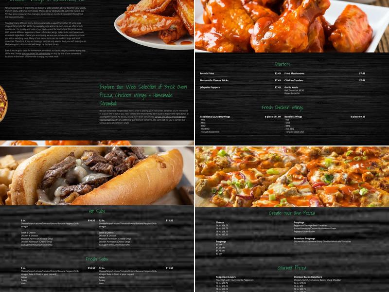 Michaelangelo's Pizza & Subs Menu