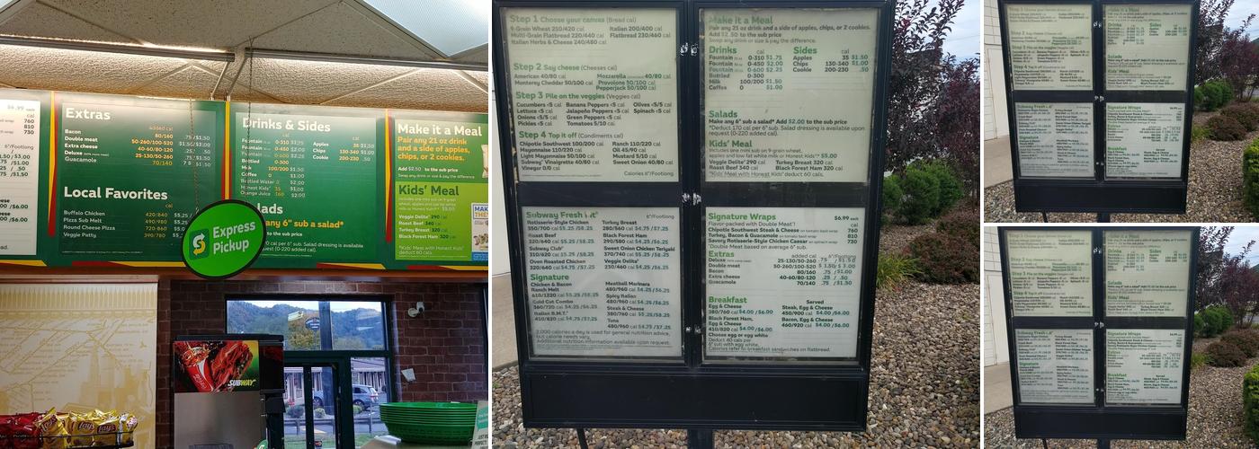 Subway Menu
