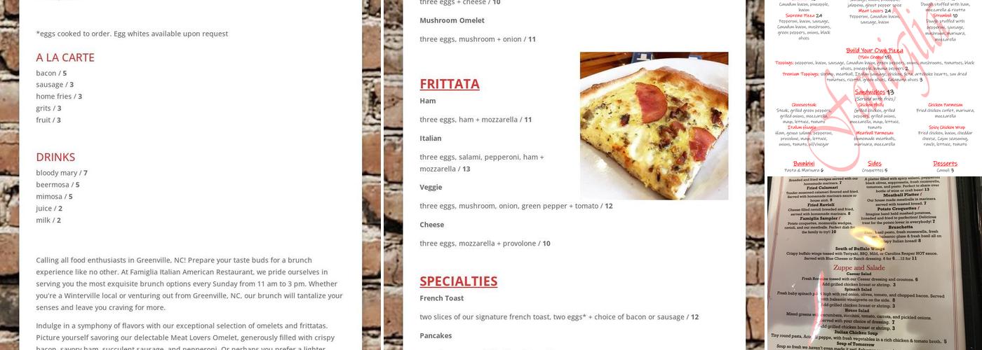 Famiglia Menu