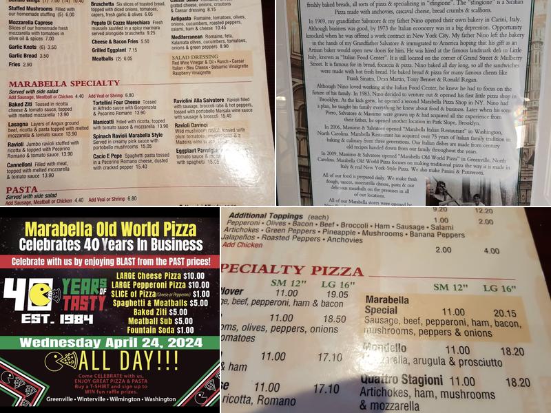 Marabella Pizza & Grill Menu