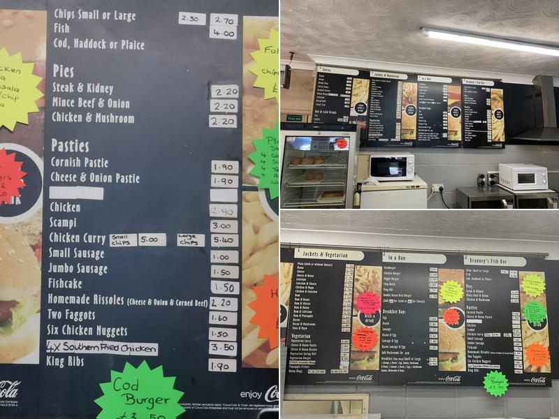 Branney's Fish & Chips and Café Menu