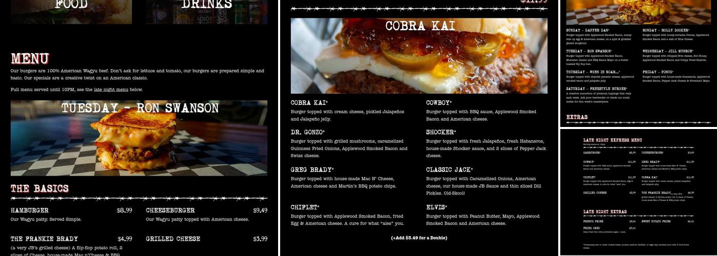 Jack Brown's Beer & Burger Joint Greenville NC Menu