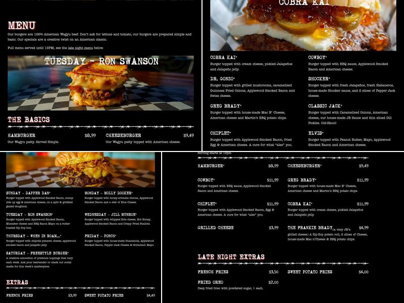 Jack Brown's Beer & Burger Joint Greenville NC Menu