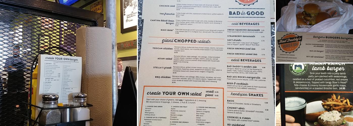 Bad Daddys Burger Bar Menu