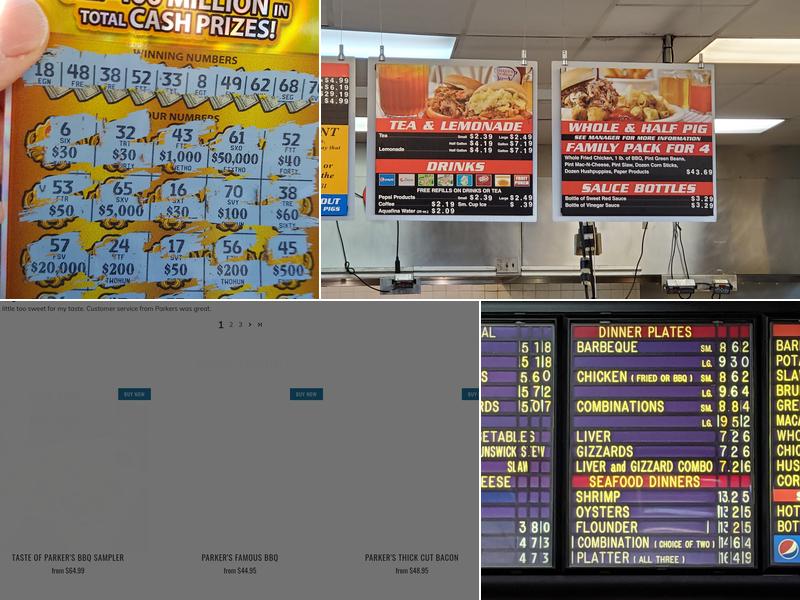 Parker's Barbecue Restaurant Menu