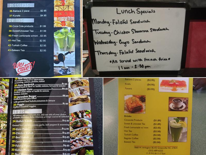 Bateeni Mediterranean Grill Menu