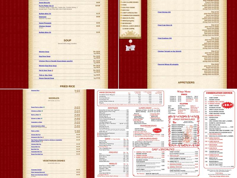China King Menu
