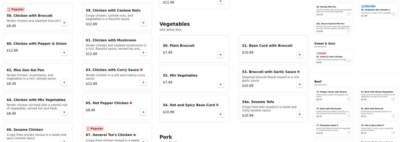 Great Wall II Menu