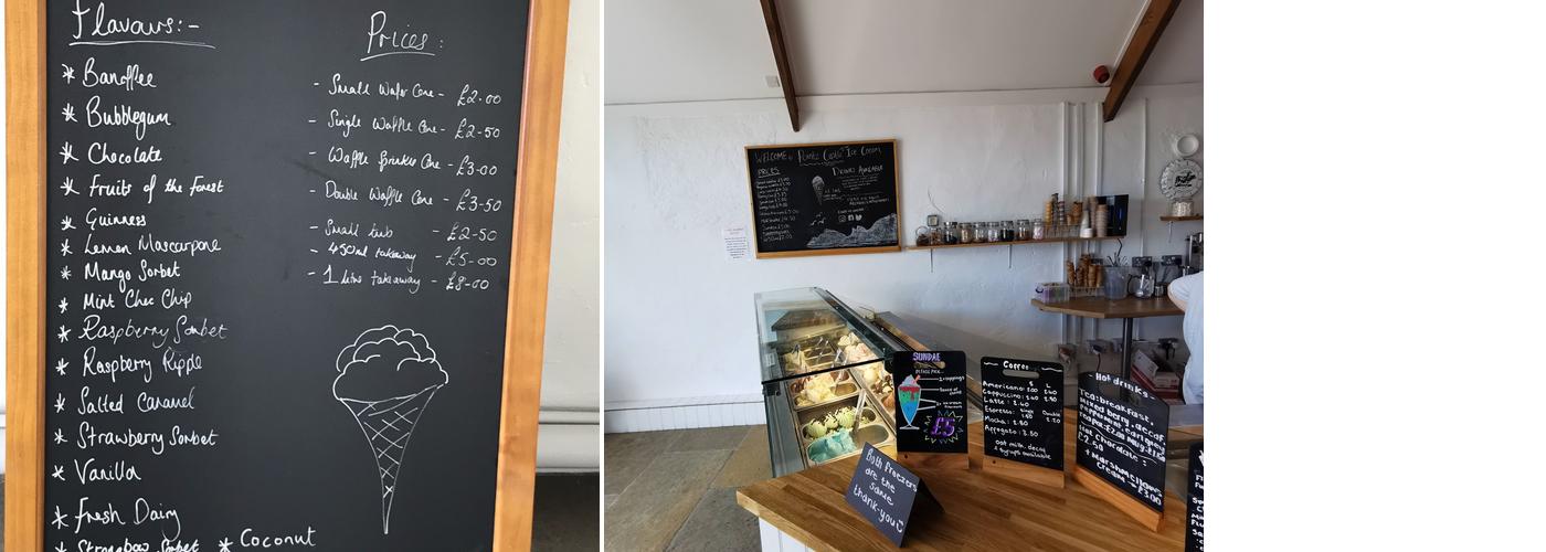 Pointz Castle Ice Cream Menu