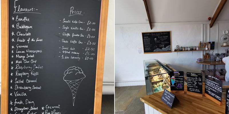 Pointz Castle Ice Cream Menu