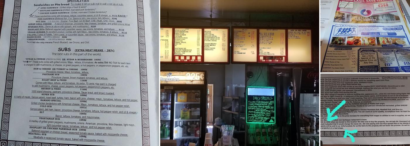 Marathon Restaurant Menu