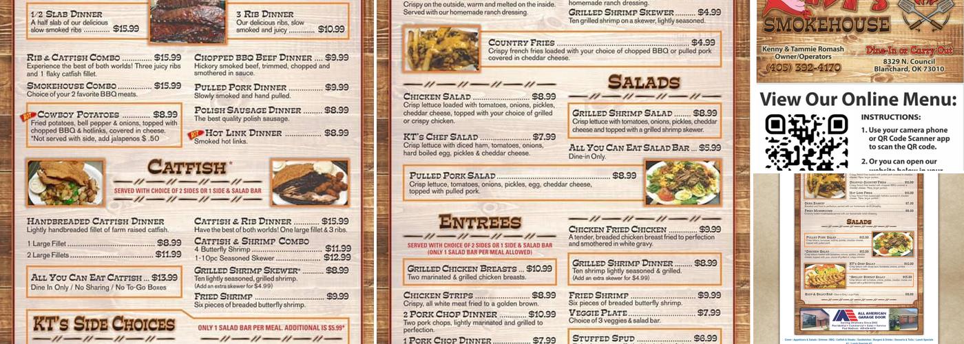 K T's Smokehouse Menu