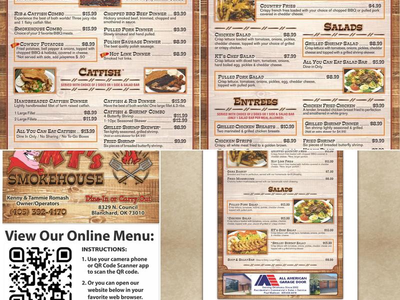K T's Smokehouse Menu
