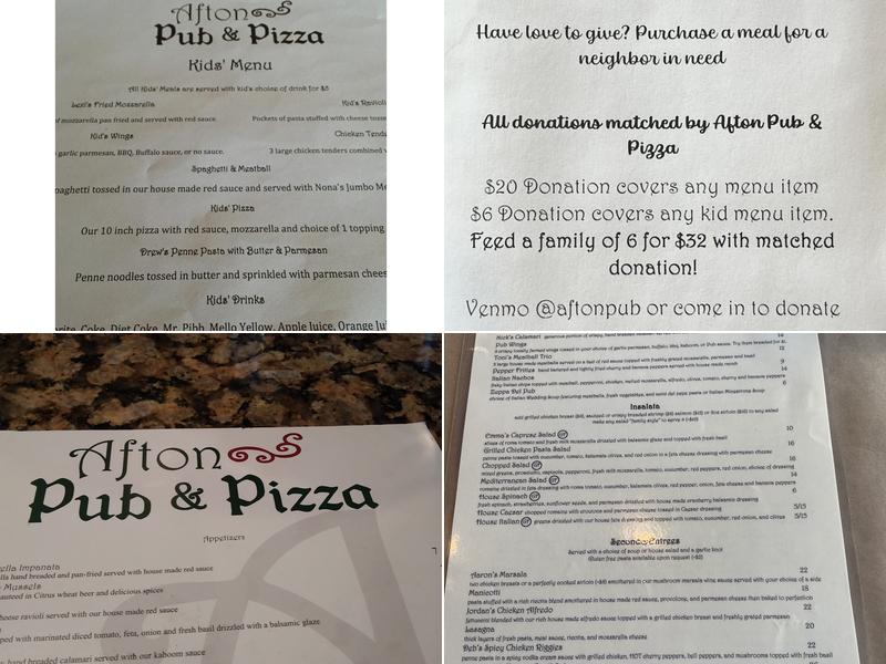 Afton Pub & Pizza Menu