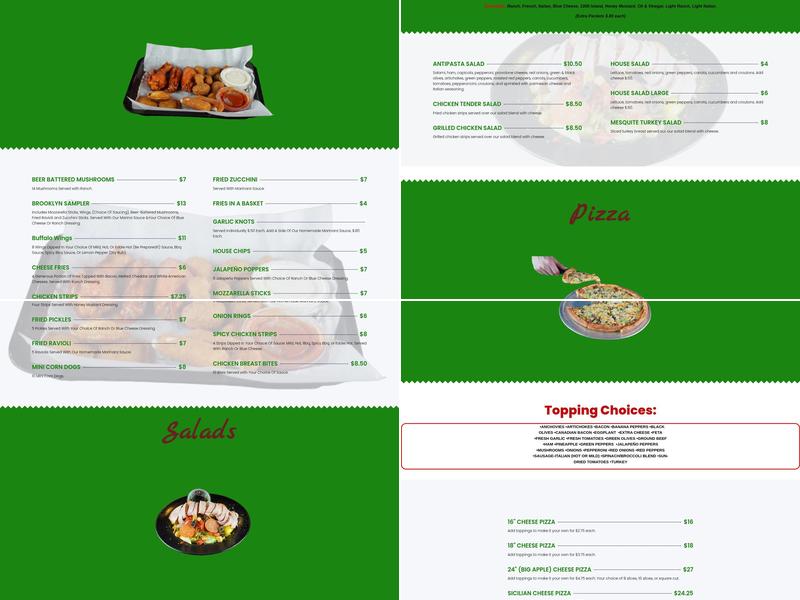 Brooklyn's Pizzeria & AfterHours Menu