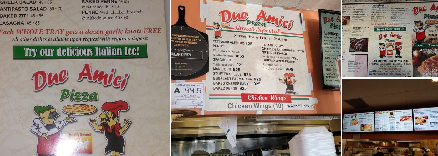 Due Amici Pizza Menu