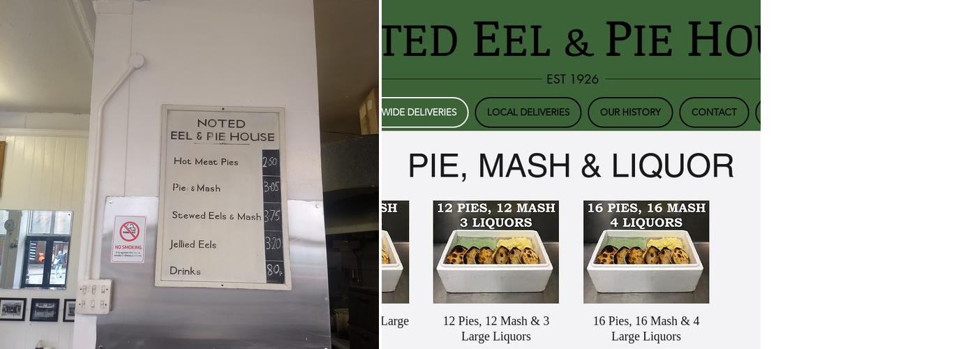 Eel & Pie House Menu