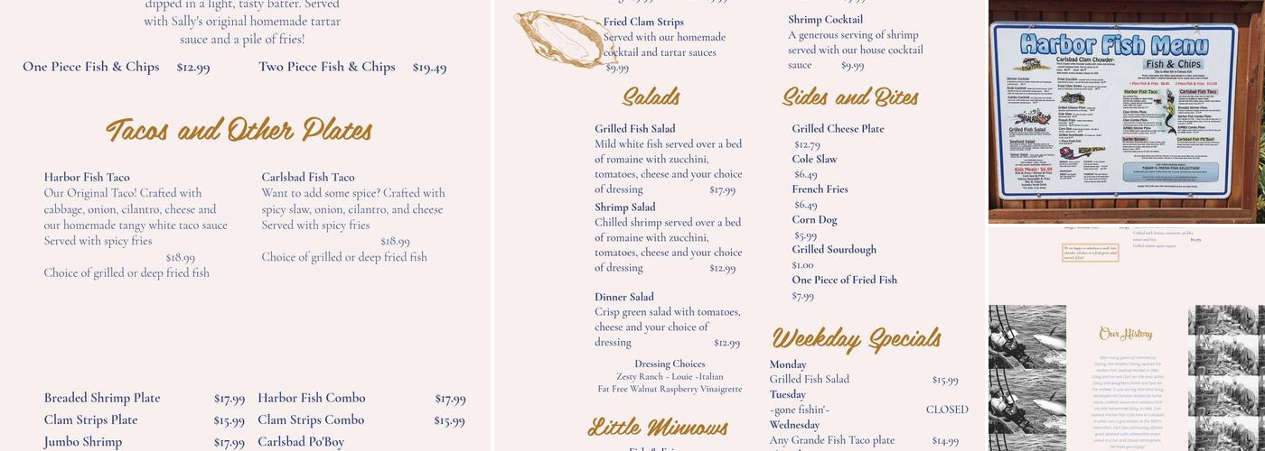 Harbor Fish Cafe Menu