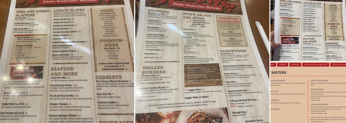 Johnny's Bar-B-Q & Catering Menu