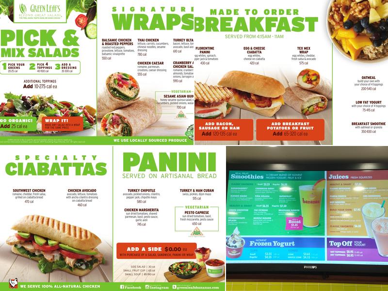 Green Leaf's & Bananas Menu