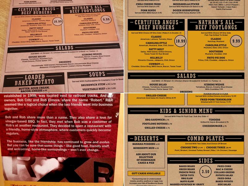 Jake's, an R&R BBQ restaurant Menu