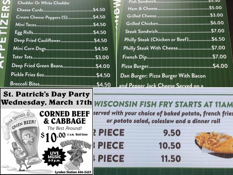 Beagle's Bar & Grill Menu