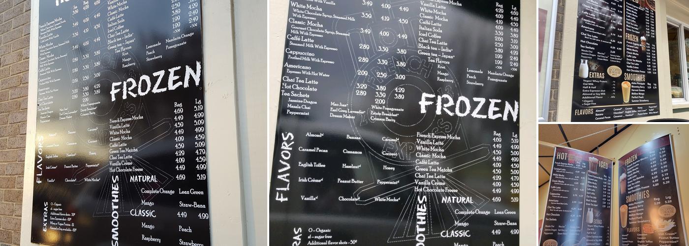 French Express Coffee House Menu