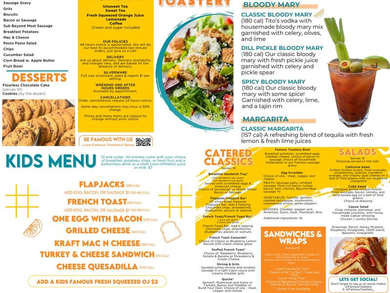 Famous Toastery Menu
