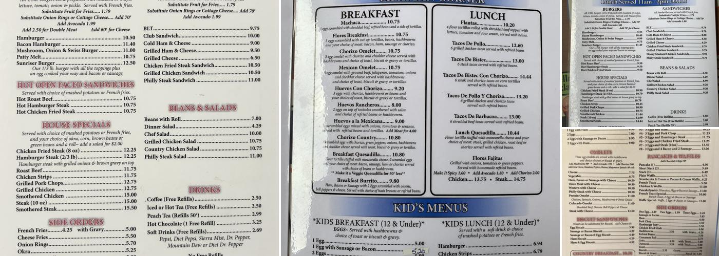 Cafe Flores Menu