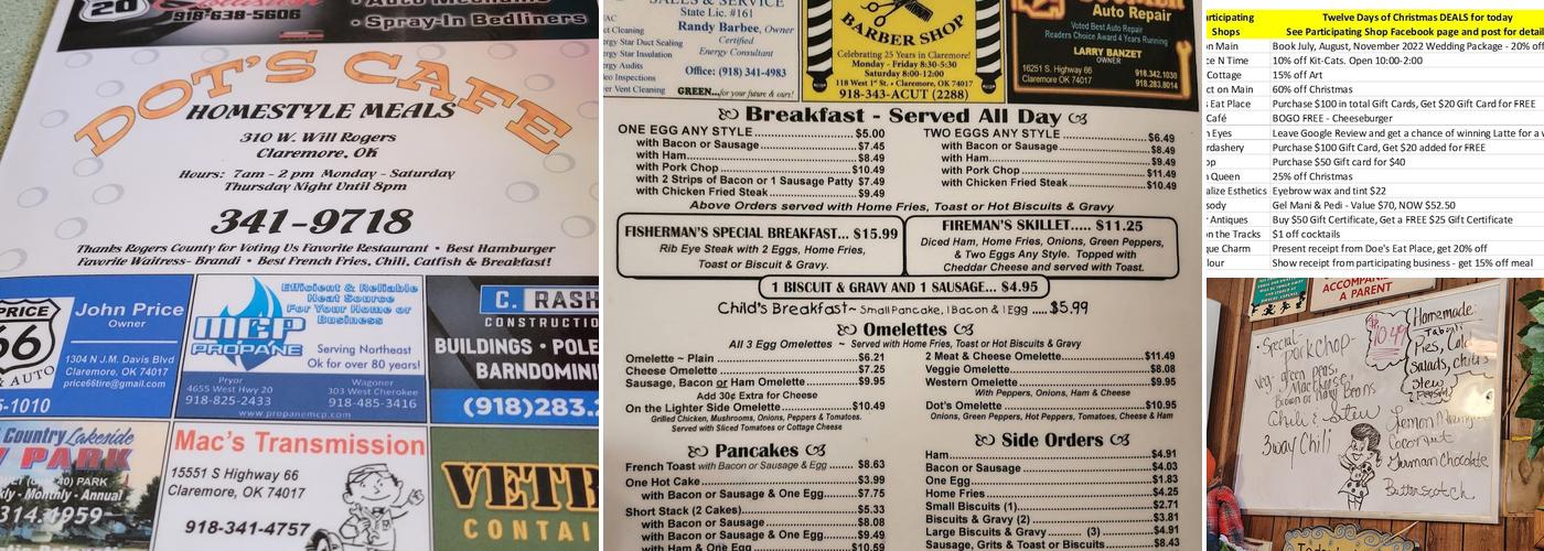 Dot's Cafe Menu