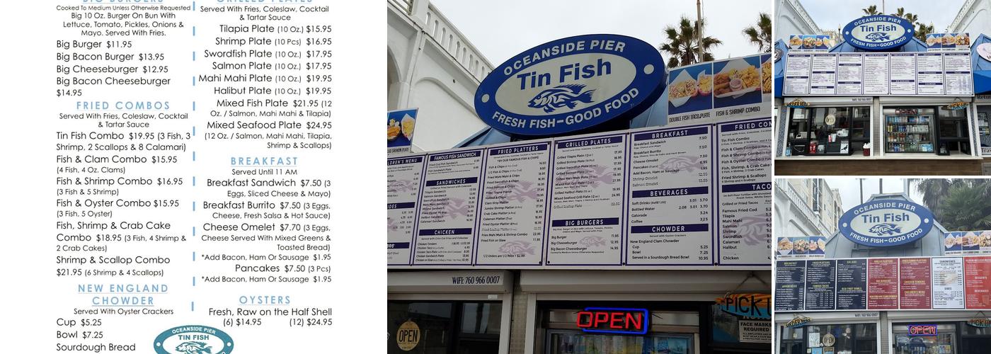 Tin Fish Oceanside Menu