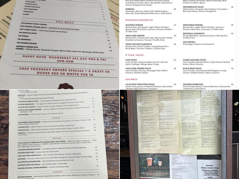 Masters Kitchen and Cocktail Menu