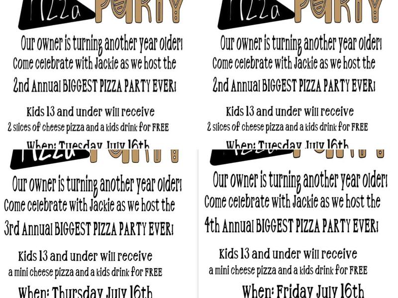 Simple Simon's Pizza Menu