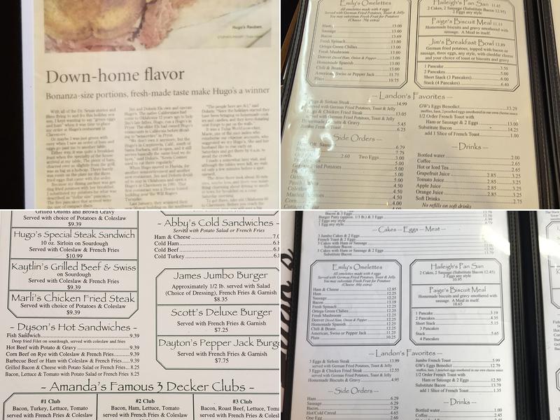 Hugo's Family Restaurant Menu