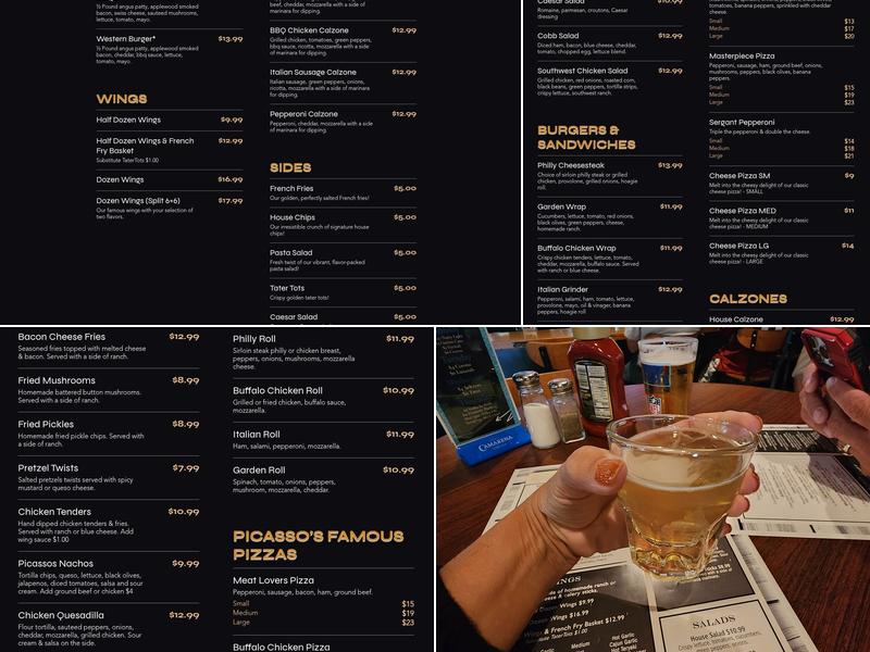 Picasso's Sports Café Menu