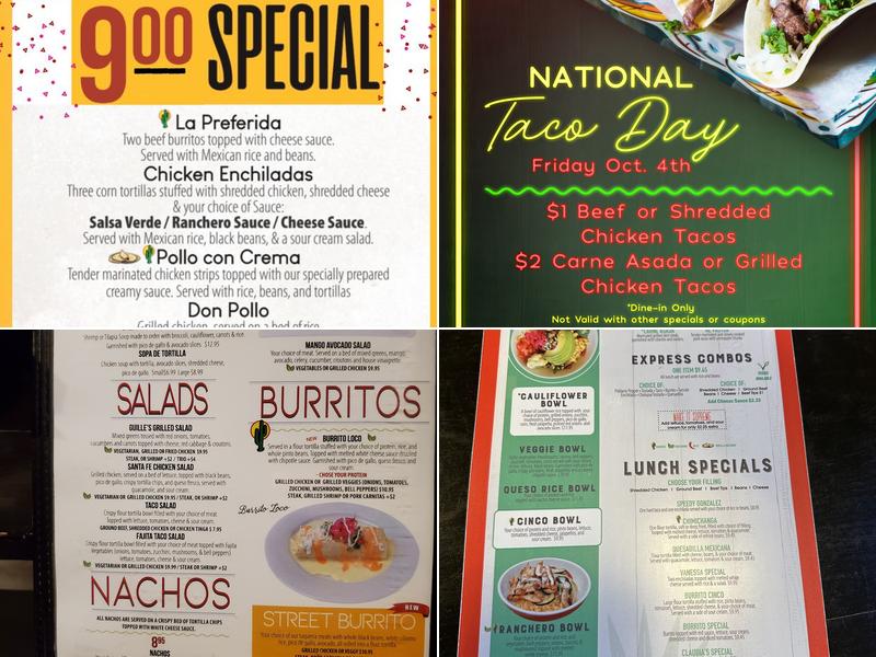 El Vallarta Bar & Grill Menu