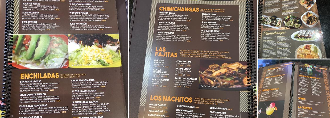 El Toro Menu
