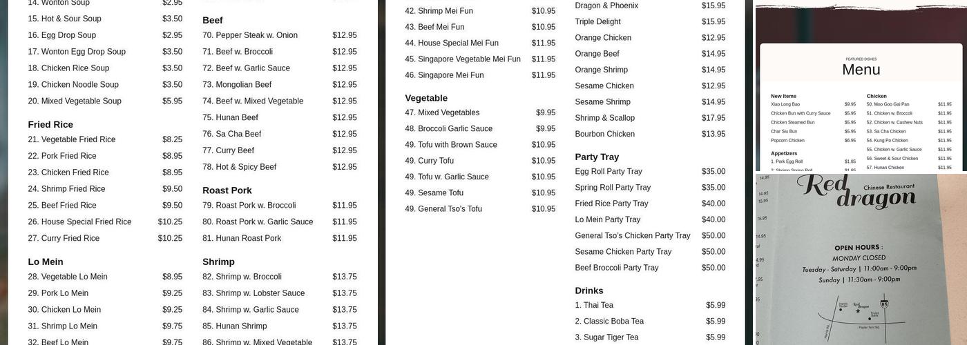 Red Dragon Menu