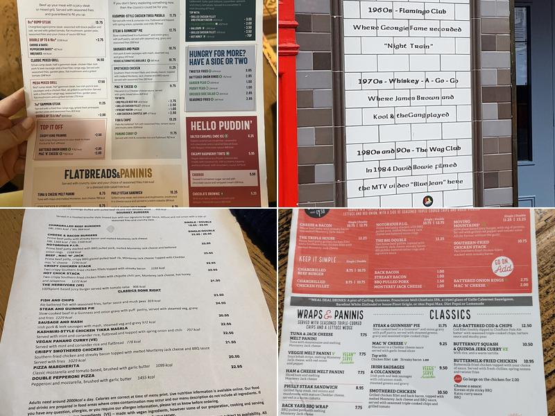 O'Neill's Wardour Street Menu