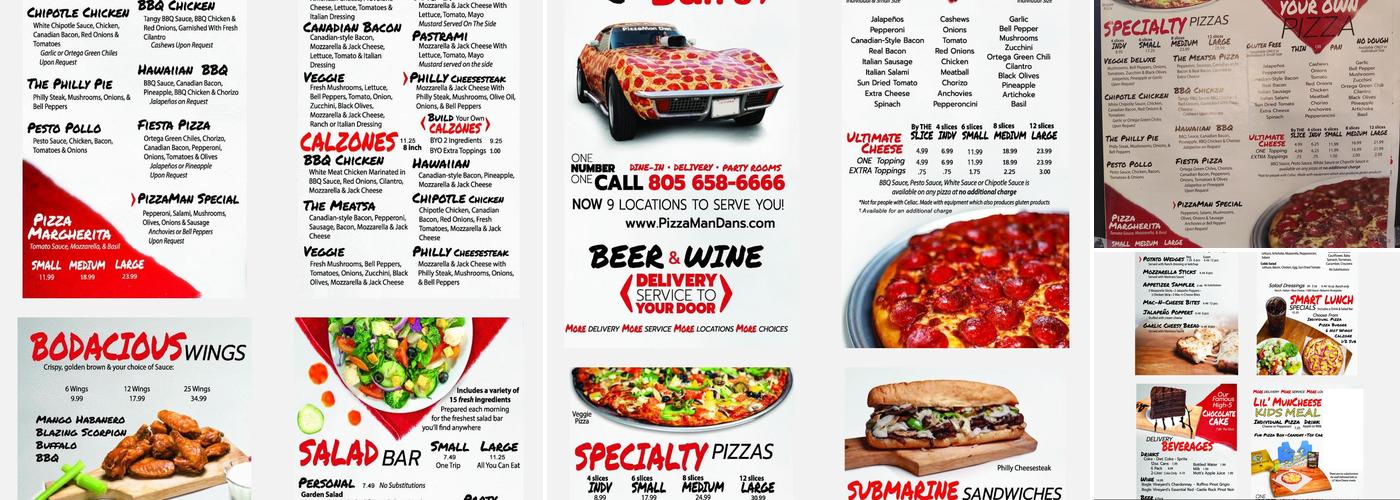PizzaMan Dan's Menu