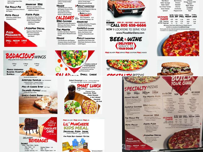 PizzaMan Dan's Menu