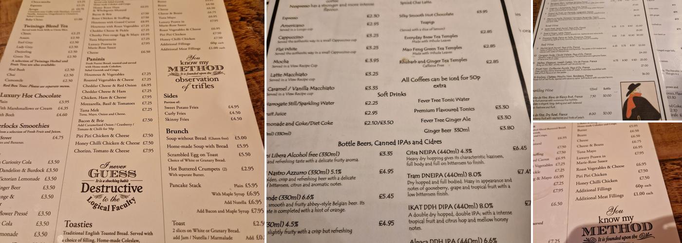 Cafe Montmartre Menu