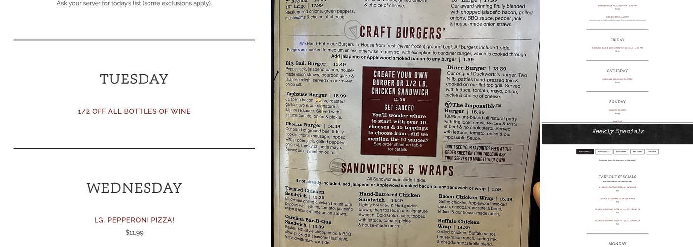 Duckworth's Grill & Taphouse Menu