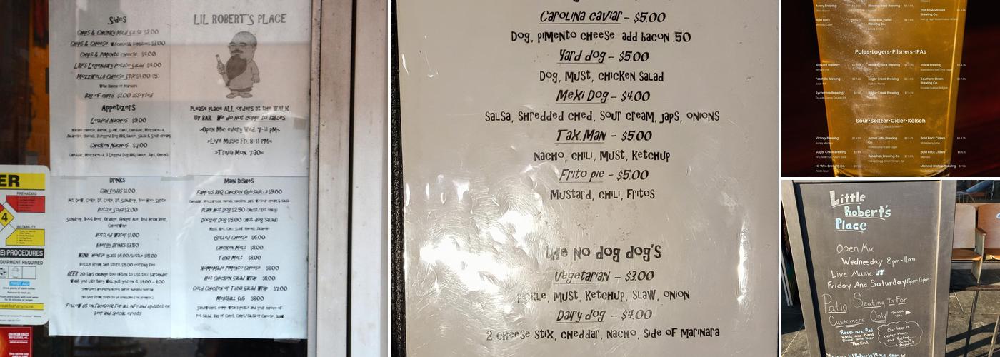 Lil Robert's Place Menu