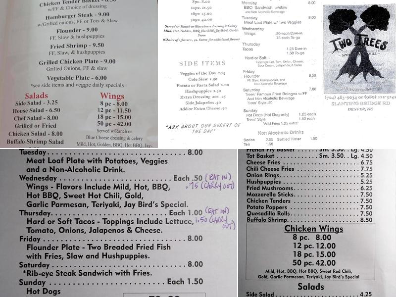 Two Trees Sports Bar & Grill Menu