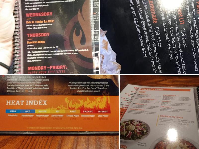 East Coast Wings + Grill Menu