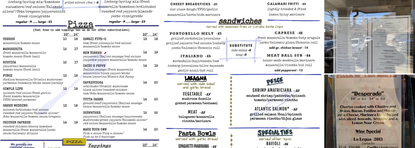 Piazza Menu