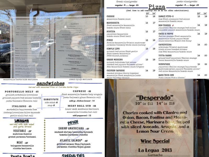 Piazza Menu