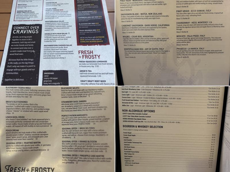 Brixx Wood Fired Pizza + Craft Bar Menu