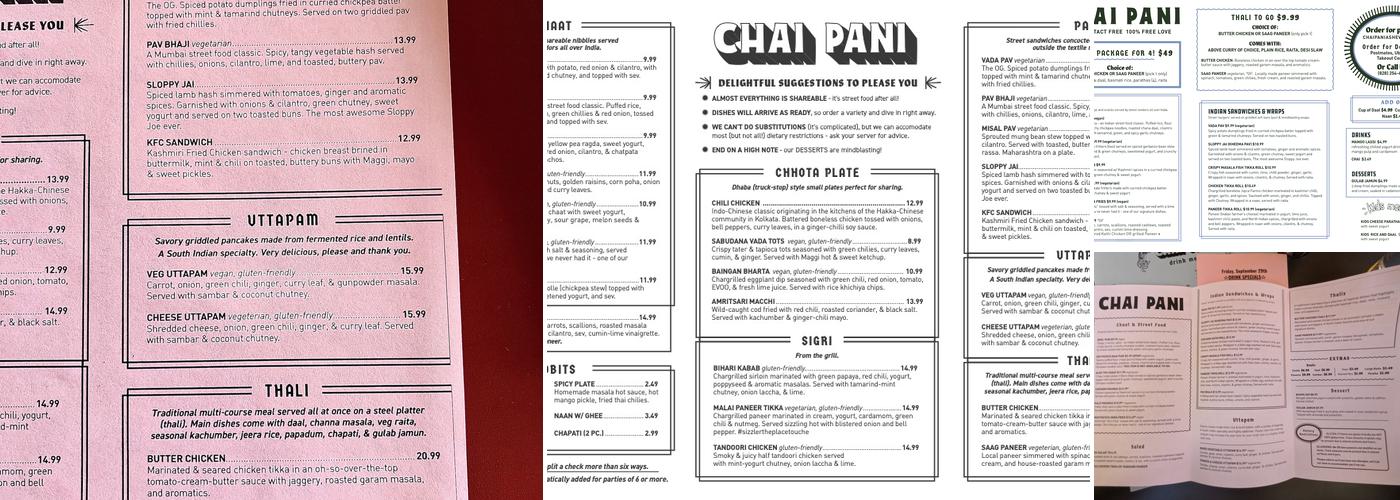 Chai Pani Asheville Menu